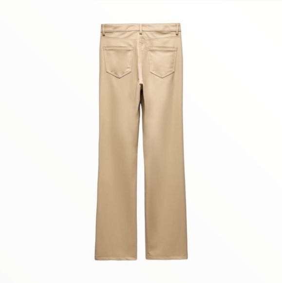ZARA * STRAIGHT LEG FAUX LEATHER PANTS - Picture 6 of 8